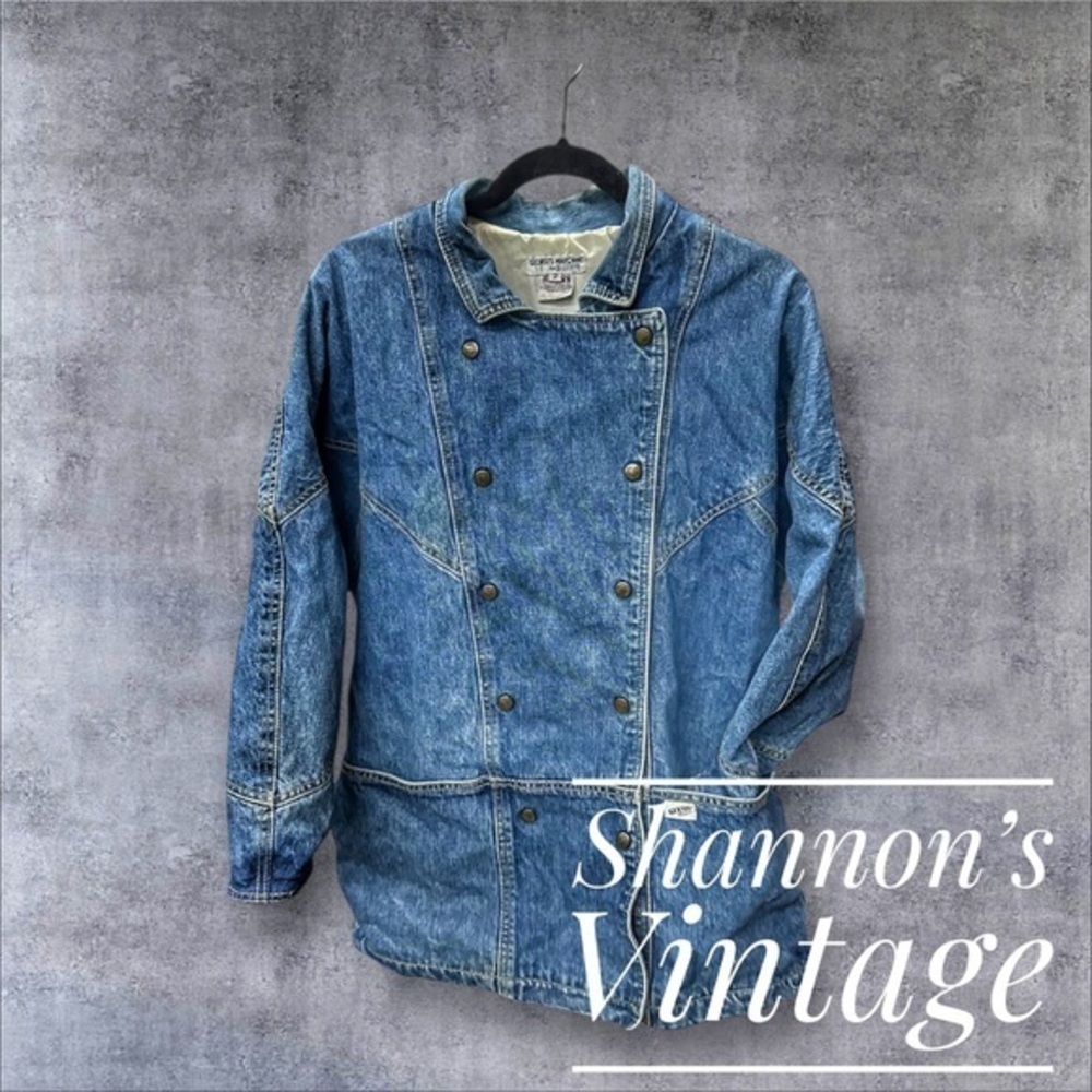 GUESS by Georges Marciano VNTG 80s/90s made in USA sz 2 Retro Cut Denim Jacket